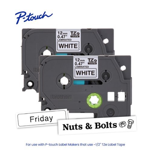 Brother P-touch TZe-231 2-Pack, Durable Laminated Black Print on White Label Tape, ~1/2in x 26.2ft (12mm x 8m) each - Black on White GLOBAL SHIPPING