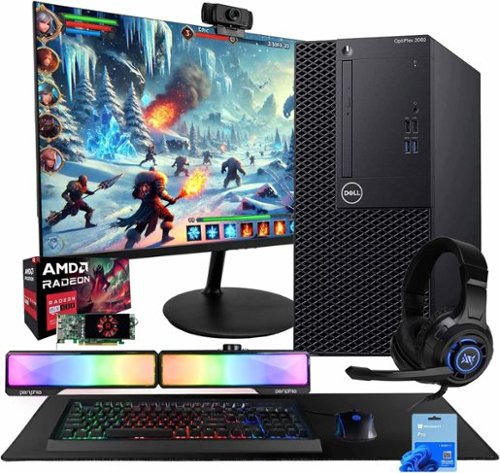 Dell - Refurbished Excellent - Optiplex 3060 Tower Computer Hexa Intel i5 - AMD Radeon RX 550 - 32GB RAM- 250GB NVMe+1TB SSD - Win 11 Pro - Black-Front_Standard 