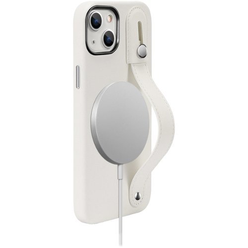 SaharaCase FingerGrip Series Genuine Leather Case with MagSafe for Apple iPhone 15 Plus - White SHOP ONLINE