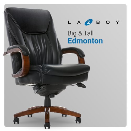La-Z-Boy - Big & Tall Bonded Leather Executive Chair - Black-Front_Standard 