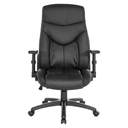Office Star Products - Exec Bonded Leather Office Chair - Black-Front_Standard 
