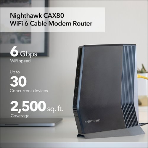 NETGEAR Nighthawk AX6000 Wi-Fi 6 Router with DOCIS 3.1 Cable Modem - Black WORLDWIDE DELIVERY