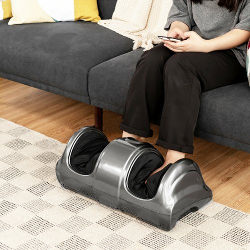 Costway Shiatsu Foot Massager Kneading and Rolling Leg Calf Ankle with Remote - Gray BUY ONLINE