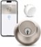 Level - Lock+ Connect Smart Lock Bluetooth/WiFi Replacement Deadbolt with Apple HomeKey/App/Key - Satin Nickel-Front_Standard