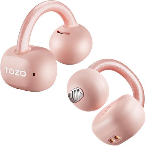 TOZO - Open Ear Headphones, Clip Earbud, Bluetooth 5.4, 40H, Stereo Bass, IPX5, Lightweight Comfort Fit, App-32EQ - Pink-Front_Standard 