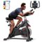 MERACH - Exercise Bike Indoor Stationary Cycling Bike with 350lbs Weight Capacity 100 Resistance Silent Belt Drive - S38 - Black-Front_Standard
