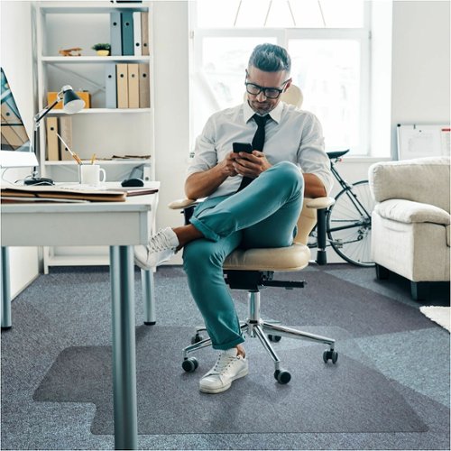 Floortex - Ultimat Polycarbonate Lipped Chair Mat for Carpets up to 1/2'' - 48'' x 60'' - Clear-Front_Standard 
