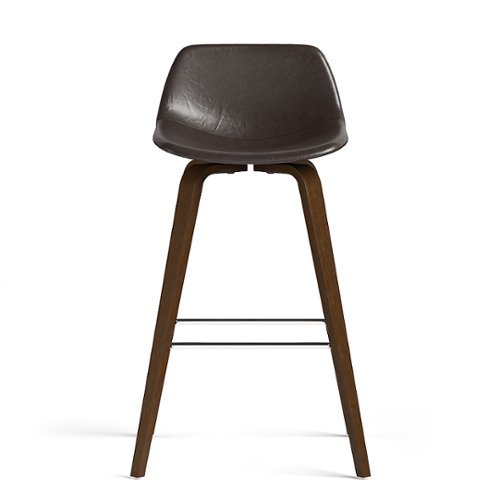 Simpli Home - Randolph Bentwood Counter Height Stool (Set of 2) - Dark Brown-Front_Standard 