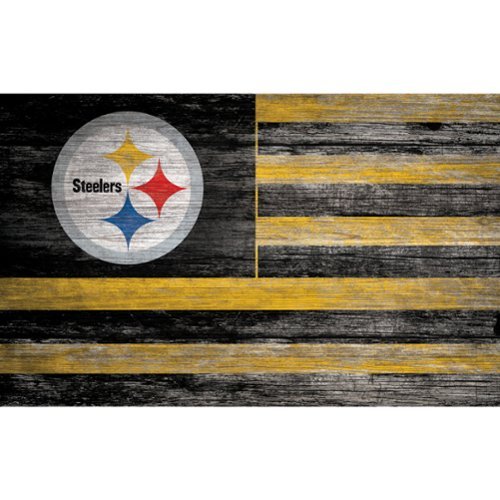 Fan Creations - Pittsburgh Steelers 11'' x 19'' Distressed Flag Sign - Multicolor-Front_Standard 