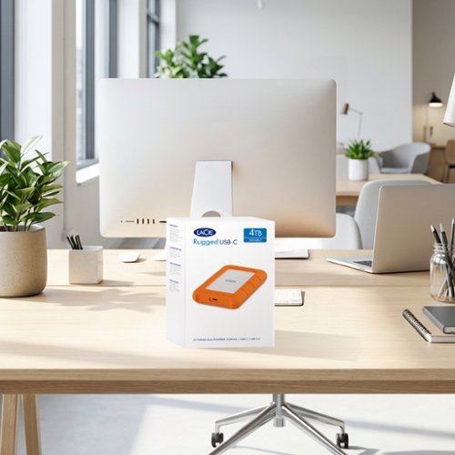 LaCie 4TB Rugged USB-C Portable Hard Drive - Orange/Silver BUY ONLINE