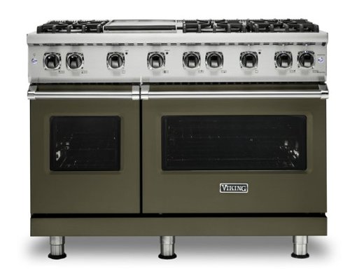 Viking - 6.1 Cu. Ft. 48"W. Professional 5 Series Freestanding Double Oven Liquid Propane Gas Convection Range - Martini-Front_Standard 