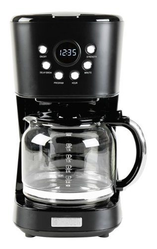 Haden - 12-Cup Programmable Coffee Maker with Strength Control and Timer - Black/Chrome-Front_Standard 