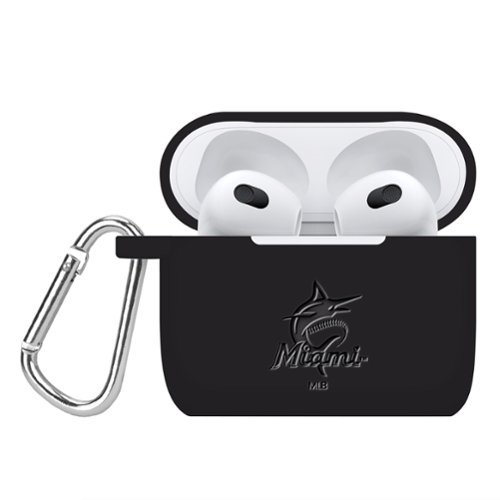Artinian - Miami Marlins Debossed Silicone AirPods Gen Three Case Cover - Multicolor-Front_Standard 