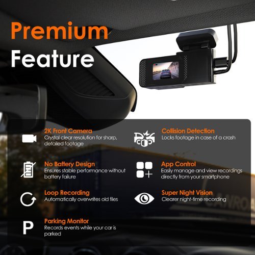 Rexing C1 – 2K Front Dash Cam with Wi-Fi - Black WORLDWIDE DELIVERY