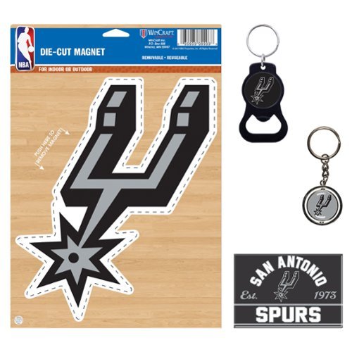 WinCraft - San Antonio Spurs 4-Pack Key Rings and Magnets Set - Multicolor-Front_Standard 