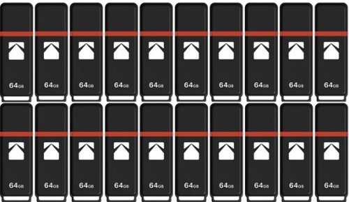Kodak - USB2.0 K100 64GB Flash Drive (20-pack) - Black-Front_Standard 