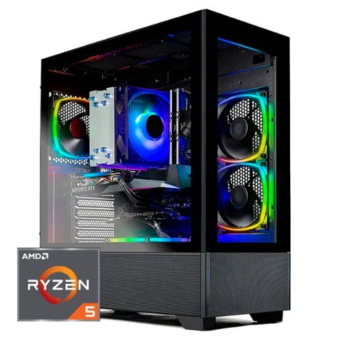 Skytech Gaming - AZURE 2 Gaming Desktop PC – AMD Ryzen 5 7600X – 32GB Memory – NVIDIA RTX 4070 Ti – 1TB NVMe SSD - Black-Front_Standard 
