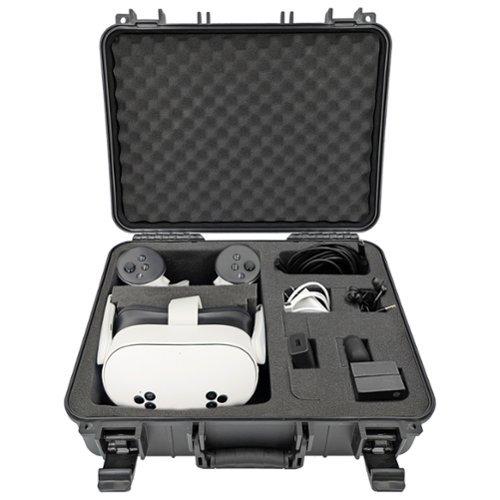 CASEMATIX - Hard Shell Custom Travel Case for Meta Quest 3S, 3 and 2 VR Headsets - Black-Front_Standard 