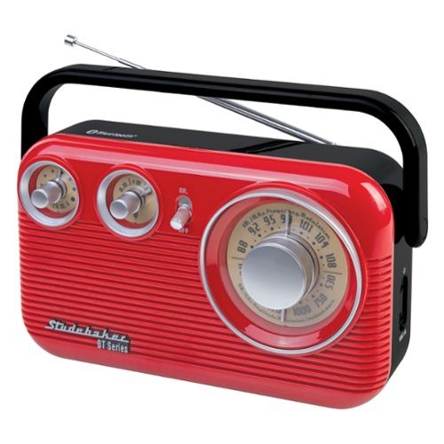Studebaker - SB2003 Portable AM/FM Radio with Bluetooth - Red