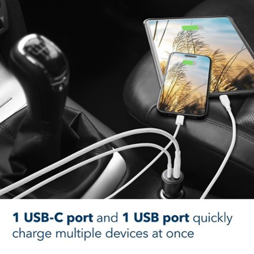 Insignia™ 53W Car Charger for Smartphones, Tablets and More - Black WORLDWIDE DELIVERY