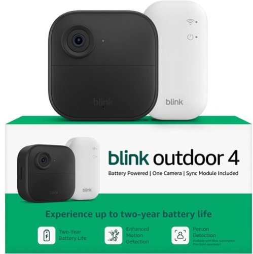 Blink Outdoor 4 – Wireless smart security camera, two-year battery life, 1080p HD. Sync Module Core included – 1 Camera - Black HOW TO BUY