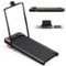 KERDOM - 4 in 1 Climbing Treadmill with Handrail Handle Bar & Phone Holder, 15° Incline, 7.6MPH Speed, Low Noise Home Running Pad - Black-Front_Standard