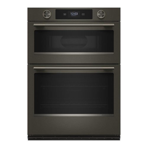 KitchenAid - 30" Smart Built-In Electric Double Wall Combination with Microwave and Assisted Cook Cycles - Black Ore