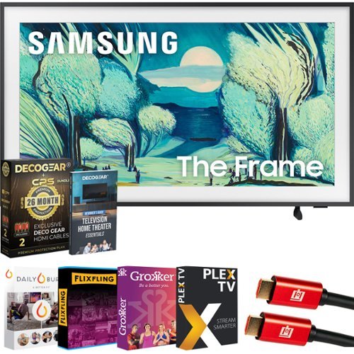 Samsung - 43" The Frame LS03FA QLED 4K Smart TV (2025) + Extended Protection Plan-Front_Standard 