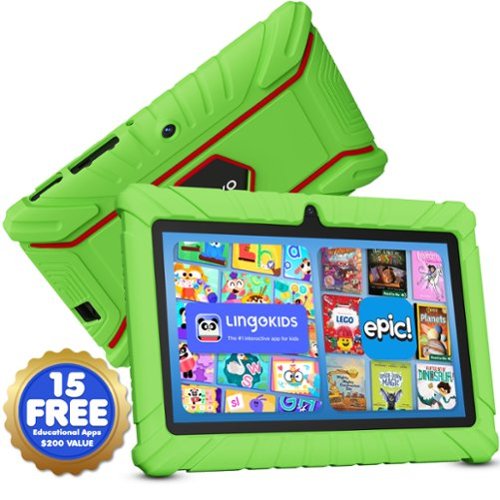 Contixo - V8 Kids Tablet 32GB, 7” WiFi Learning Device with Parental Controls, Shockproof Case, Epic! & LingoKids Apps - Green-Front_Standard 