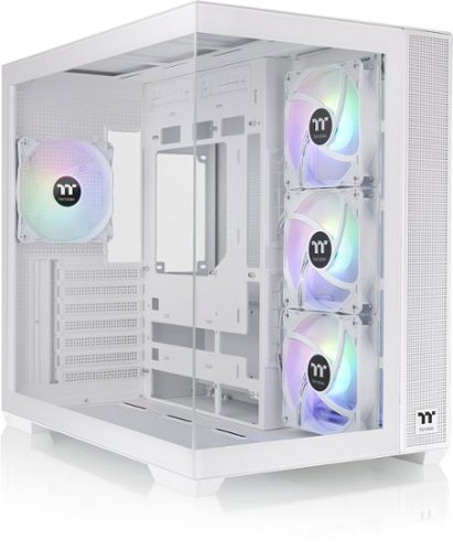 Thermaltake - View 380 TG ARGB Mid Tower ATX PC Case - Snow