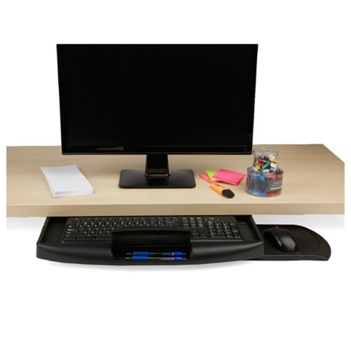 Mind Reader - Sliding Keyboard Drawer - Black-Front_Standard 