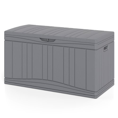 WELLFOR 80 Gallon Outdoor Deck Box with Lockable Lid for Garden