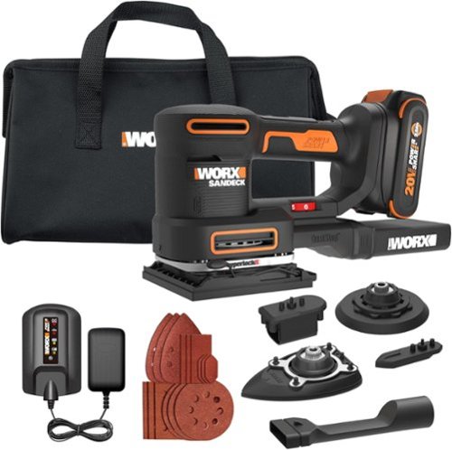WORX - WX820L 20V PowerShare Sandeck 5-in-1 Cordless Multi-Sander - Black-Front_Standard 