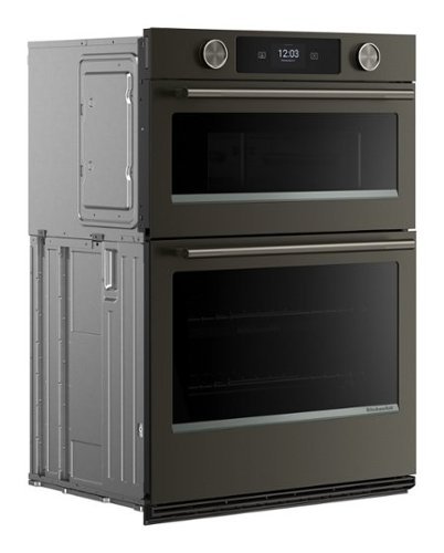 KitchenAid - 30 inch Smart Built-In Electric Combination Wall Oven with Microwave and Intelligent Cooking Camera - Black Ore-Front_Standard 