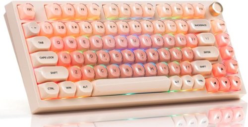 Womier - WK75 75% Wireless Gaming Mechanical Keyboard with Custom Linear Switches - Pink-Front_Standard 
