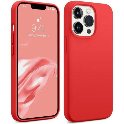 Entronix - Liquid Silicone Case for iPhone 12 Pro Max - Enhanced Protection and Comfort - Red-Front_Standard 