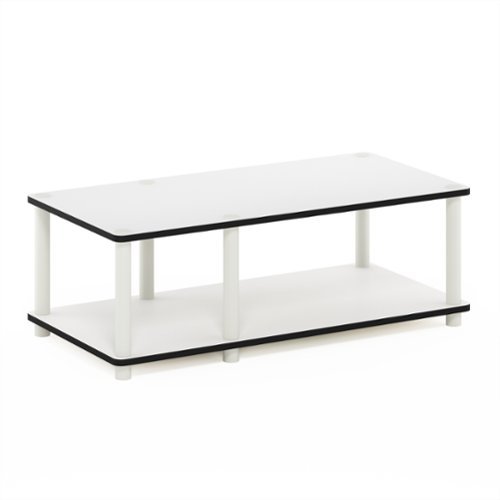 Furinno - Just No Tools Mid TV Stand, Tube - White-Front_Standard 