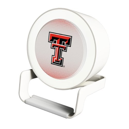 Keyscaper - Texas Tech Red Raiders Linen Print Nightlight Charger & Bluetooth Speaker - White-Front_Standard 