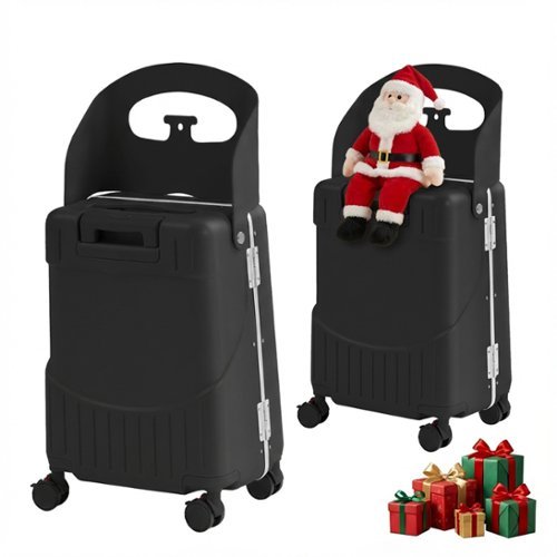 Circus Cirle - 20" Ride-on Luggage with Seat For Kids & Adults - Black-Front_Standard 