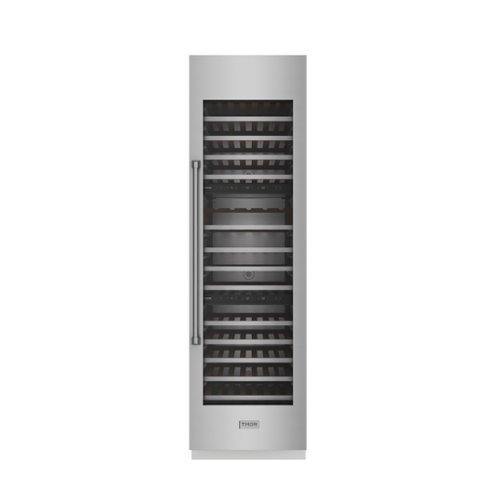 Thor Kitchen - 100 Bottle Tri-Zone Built-In Wine Cooler with Panels - Stainless Steel
