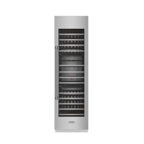 Front. Thor Kitchen - 100 Bottle Tri-Zone Built-In Wine Cooler with Stainless Steel Panels - Stainless Steel.