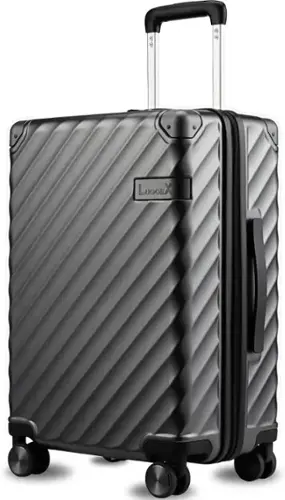 Front. LUGGEX - LUGGEX 21" Carry on Luggage Airline Approved Polycarbonate Lightweight Suitcase - EX-Core - Black.