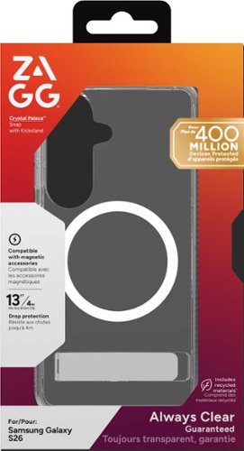 ZAGG Crystal Palace Snap Magnetic Case with Kickstand for Samsung Galaxy S26 - Clear BUY IN NETHERLANDS