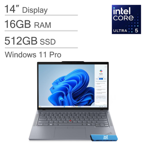 Lenovo - Upgraded - ThinkPad T14 Gen5 Laptop - 14"FHD+ AI PC - Intel Core Ultra5 - 16GB RAM - 512GB SSD - Thunderbolt - Backlit - Win11Pro - Gray-Front_Standard 
