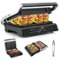 Costway - Electric Panini Press Grill Sandwich Maker with LED Display & Removable Drip Tray - Black-Front_Standard