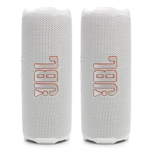 JBL - Flip 7 Waterproof Portable Speaker Bundle - Pair - White-Front_Standard 