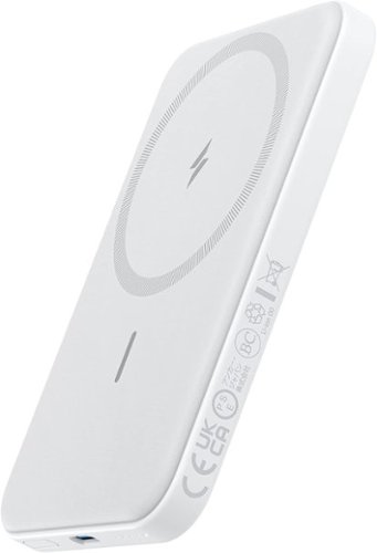 Anker - 5,000mAh Wireless Power Bank with USB-C Cable, Magsafe-Compatible Battery Pack for iPhone - White-Front_Standard 
