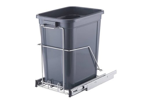 TRINITY PRO® EcoStorage® | 25 Liter Sliding Trashcan | Chrome - Chrome