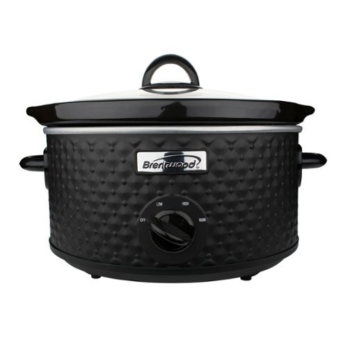 Brentwood - 3.5 Quart Diamond Pattern Slow Cooker - Black-Front_Standard 