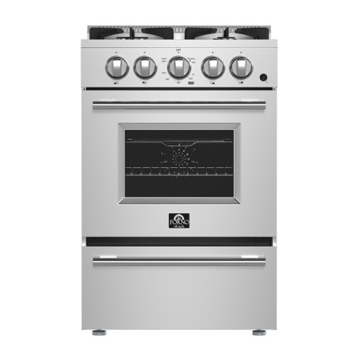 Forno Appliances - Breno 2.3 Cu. Ft. Freestanding Gas Convection Range with Storage Drawer - Silver